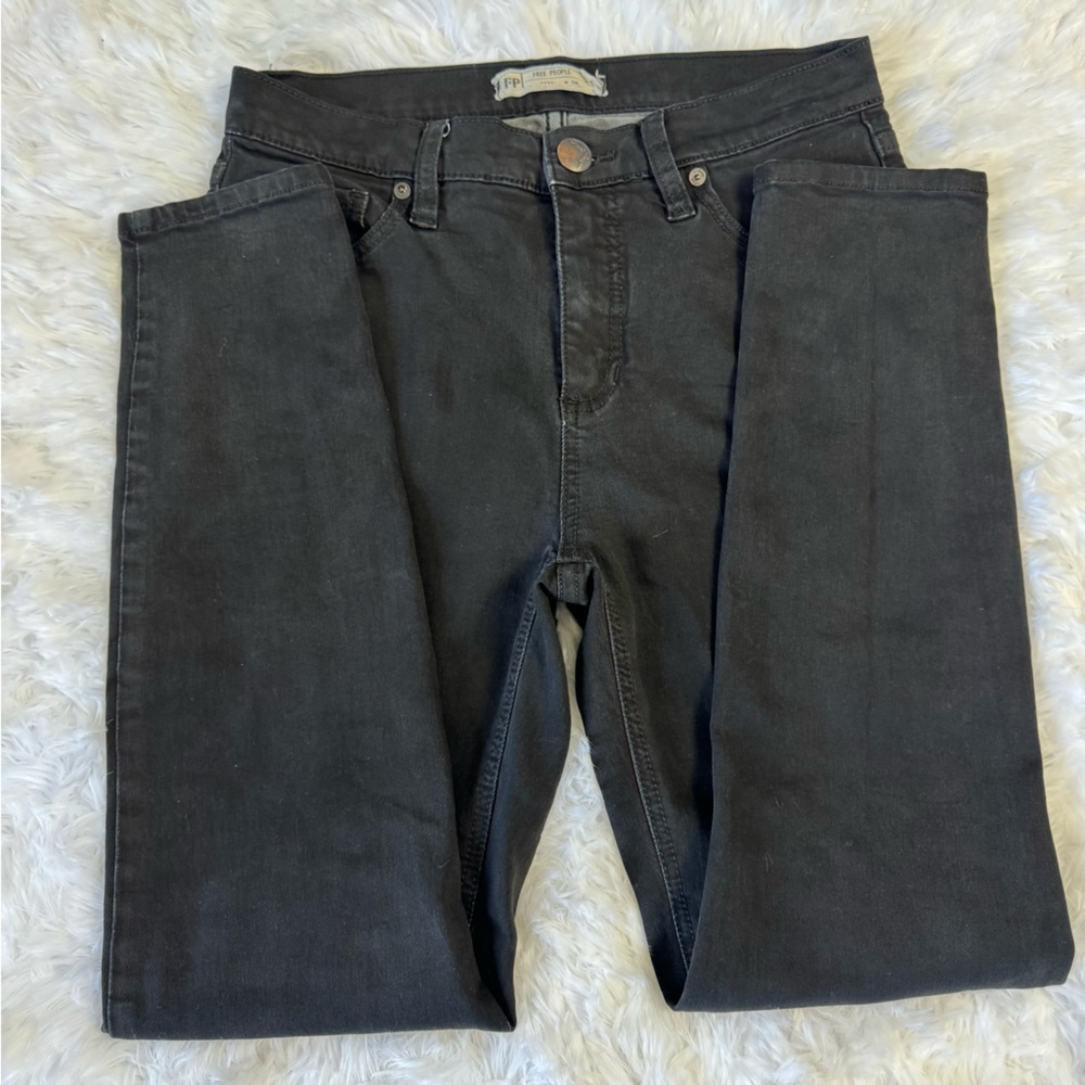 Free People Jeans Women's 26R Black‎ Faded Skinny
